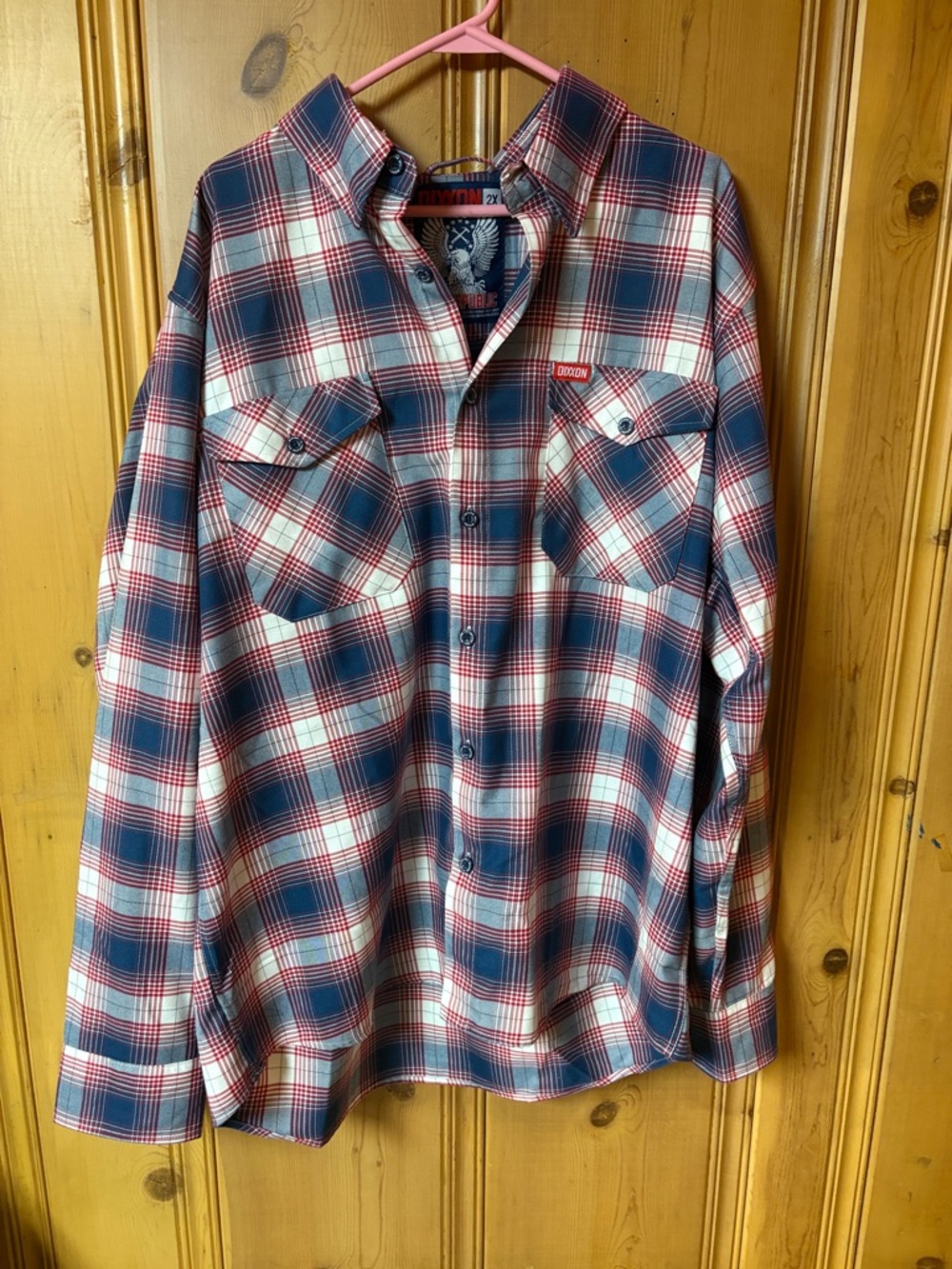 DIXXON the Republic XXl Red, Navy & White Plaid Button-Down Shirt